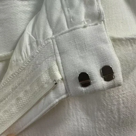 ZARA Women's White High-Waisted Straight-Leg Pants - Picture 9 of 16